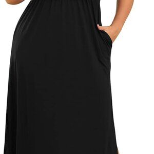 Women's Plus Size Maxi Dress Off Shoulder Flounce Slit Evening Party Wear